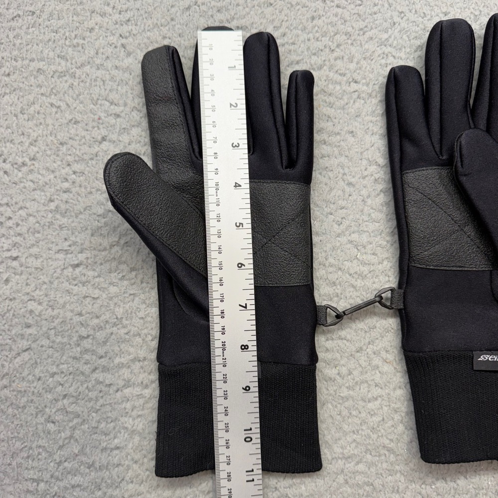 Seirus Men XL Black Leather All Weather Waterproof Windproof Fleece Lined Gloves - Picture 4 of 5